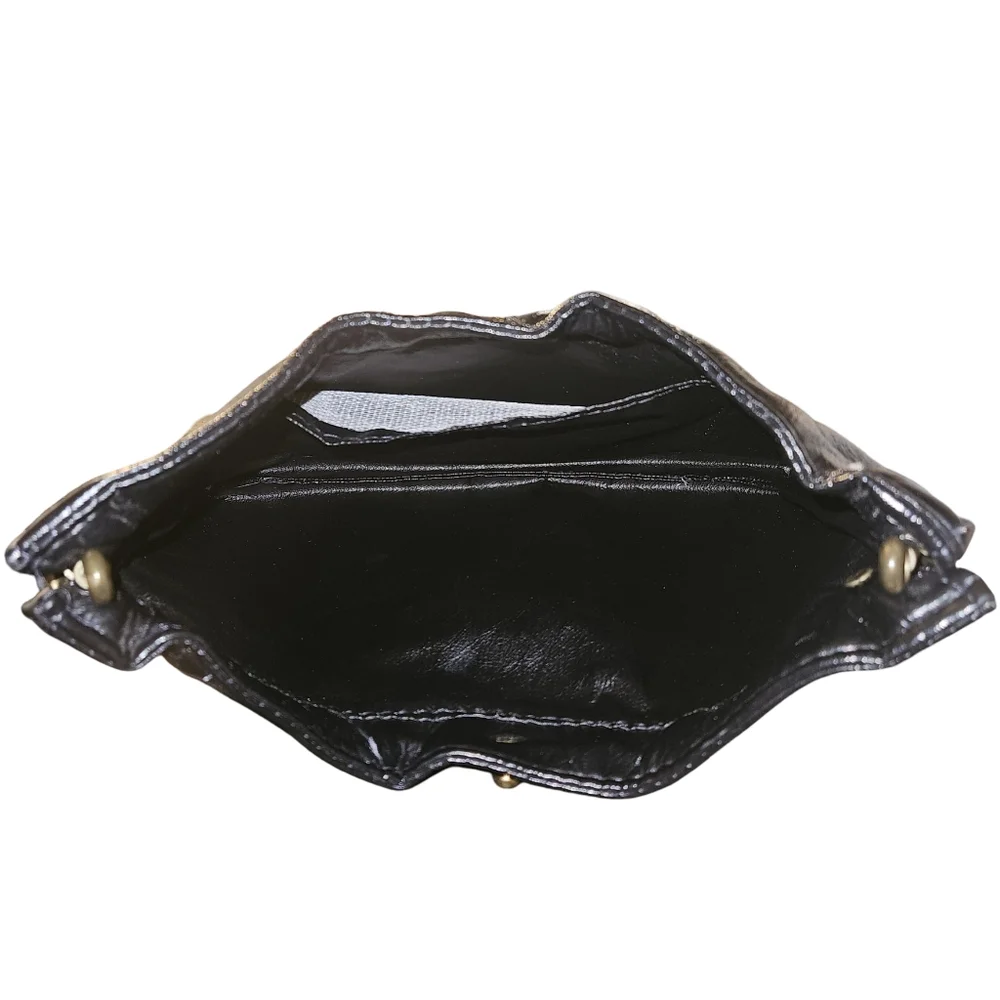 Vintage Black Leather Clutch